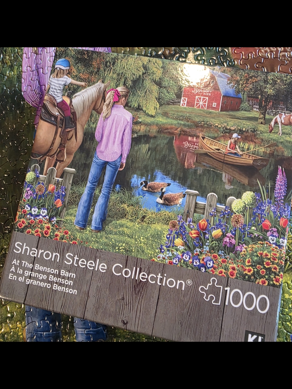 🧩4/$20 "At The Benson Barn", 1000-piece jigsaw puzzle Sharon Steele Collection